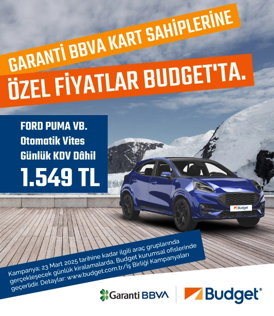 Bonus Flaş Üyelerine Budget'tan Sabit Fiyatla Araç Kiralama Fırsatı!